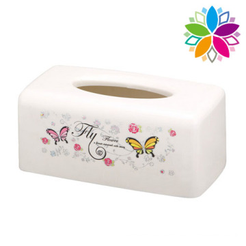 Fashionable Butterfly Design Rectangle Plastic Tissue Box (ZJH009)